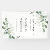 Hochzeit Eukalyptus - Grün Willkommen Banner (Horizontal)