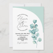 Hochzeit Eukalyptus Verlasst Green Simple Elegant Einladung (Vorderseite)