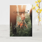 Hochzeit feiern Sie geklappte Grußkarte Karte (Gelbe Blume)