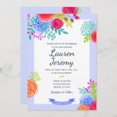 Hochzeit fett farbenfrohe Blumenarbeit Lässig Bouq Einladung (Vorne/Hinten)