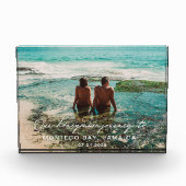 Hochzeit Flitterwochen Weißes Skript Ziel Fotoblock (Vorderseite)