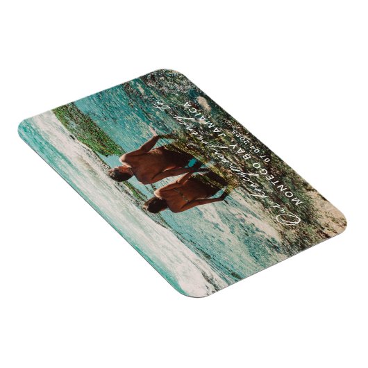 Hochzeit Flitterwochen Weißes Skript Ziel Magnet (Rechte Seite)