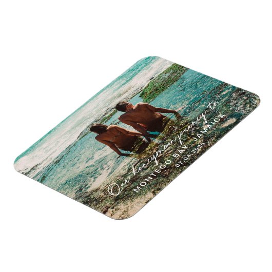 Hochzeit Flitterwochen Weißes Skript Ziel Magnet (Linke Seite)