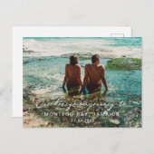 Hochzeit Flitterwochen Weißes Skript Ziel Postkarte (Vorne/Hinten)