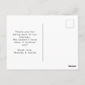 Hochzeit Flitterwochen Weißes Skript Ziel Postkarte (Rückseite)