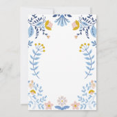 Hochzeit floraler bunter Volkskunst Einladung (Rückseite)