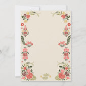 Hochzeit floraler bunter Volkskunst Save The Date (Rückseite)