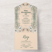 Hochzeit floraler Jugendstil All In One Einladung (Innen Boden)