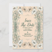 Hochzeit floraler Jugendstil Save The Date (Vorderseite)