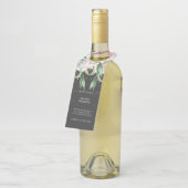 Hochzeit floraler Luxus Schwarz und Rosa Flaschenanhänger (Angewinkelt)