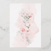 HOCHZEIT | Foil Woodland Blush Pink Rose Folieneinladung (Rückseite)
