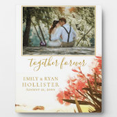 Hochzeit Forever Golden Script Oleander Floral Fotoplatte (Vorderseite)