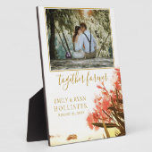 Hochzeit Forever Golden Script Oleander Floral Fotoplatte (Seite)