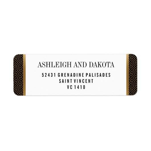 Hochzeit | Formale goldene Geometrie auf schwarz (Vorne)