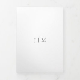 Hochzeit formell weiß, einfach dreifach gefaltete karte