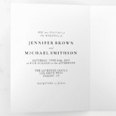 Hochzeit formell weiß, einfach dreifach gefaltete karte (Innen Erste Seite)