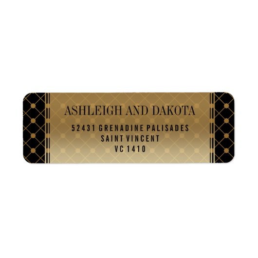 Hochzeit | Formelles Gold Muster auf schwarz (Vorne)