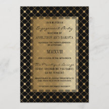 Hochzeit | Formelles Gold Muster auf schwarz