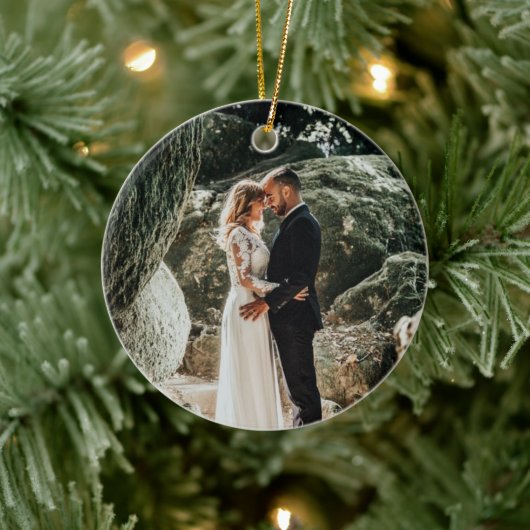 Hochzeit Foto 1. Weihnachten als Husband-Ehefrau Keramik Ornament (Baum)