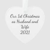 Hochzeit Foto 1. Weihnachten als Husband-Ehefrau Ornament (Rückseite)