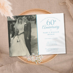 Hochzeit Foto 60 Jahre Jubiläum Diamond Confetti Einladung