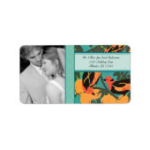 Hochzeit Foto Art Deco Birds UAWG oder vielen Dank Adressaufkleber (Vorne)