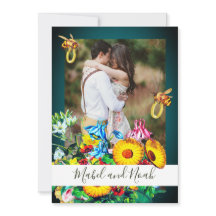 Hochzeit Foto Blumenbienen Emerald Gold Öko