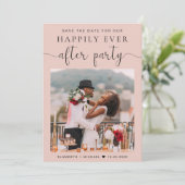 Hochzeit Foto Blush Empfang Save the Date Ankündigung (Stehend Vorderseite)