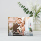 Hochzeit Foto Bride & Groom Vielen Dank Postkarte (Stehend Vorderseite)