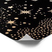 Hochzeit Foto Celestial Black Modern Stars Moon Poster (Ecke)