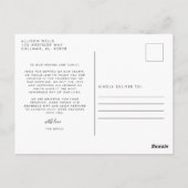 Hochzeit Foto Danke Post Card Postkarte (Rückseite)