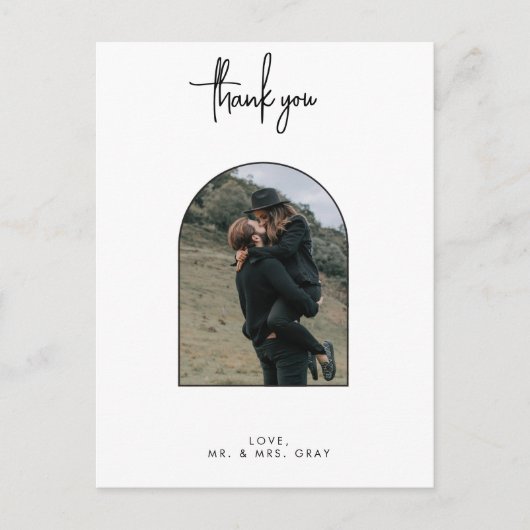 Hochzeit Foto Danke Post Card Postkarte (Vorderseite)