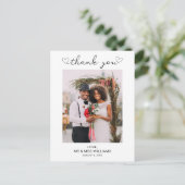 Hochzeit Foto Danke Post Card Postkarte (Stehend Vorderseite)