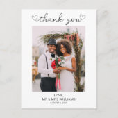 Hochzeit Foto Danke Post Card Postkarte (Vorderseite)