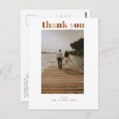 Hochzeit Foto Danke Post Card Postkarte (Vorne/Hinten)