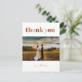 Hochzeit Foto Danke Post Card Postkarte (Stehend Vorderseite)