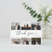 Hochzeit Foto Dankeschön Card Elegant Postkarte (Stehend Vorderseite)