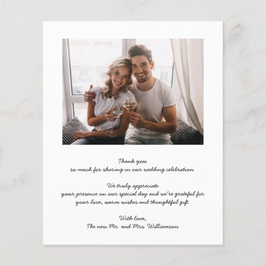 Hochzeit Foto Dankeschön Karten (Rückseite)