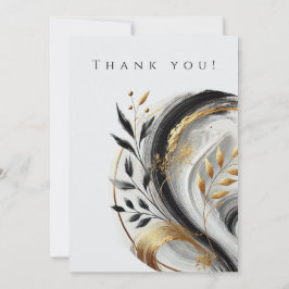 Hochzeit Foto-Dankeschön - Schwarz-weiß und Gold Einladung