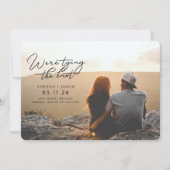 Hochzeit Foto, das den Knoten Save the Date bindet Einladung (Vorderseite)