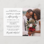 Hochzeit Foto glücklich immer nach der Party Einla Einladungspostkarte (Vorderseite)