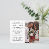 Hochzeit Foto glücklich immer nach der Party Einla Einladungspostkarte (Stehend Vorderseite)