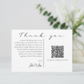 Hochzeit Foto glückliche Erinnerungen QR-Code Viel Dankeskarte (Stehend Vorderseite)