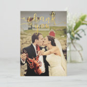 Hochzeit Foto Gold Foil Vielen Dank Karten (Stehend Vorderseite)