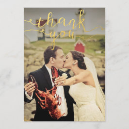 Hochzeit Foto Gold Foil Vielen Dank Karten
