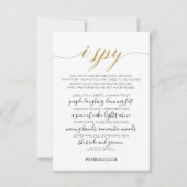 Hochzeit Foto Hunt Game I Spy Game Card Mitteilungskarte (Vorderseite)