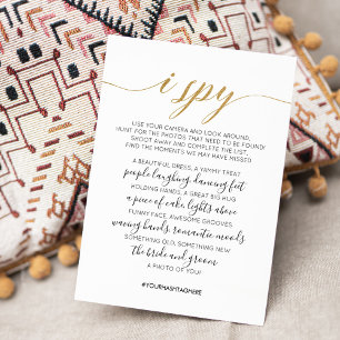 Hochzeit Foto Hunt Game I Spy Game Card Mitteilungskarte