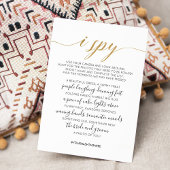 Hochzeit Foto Hunt Game I Spy Game Card Mitteilungskarte