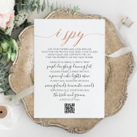 Hochzeit Foto Hunt Game I Spy Game QR Code Card