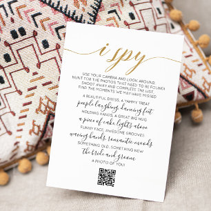 Hochzeit Foto Hunt Game I Spy Game QR Code Card Mitteilungskarte